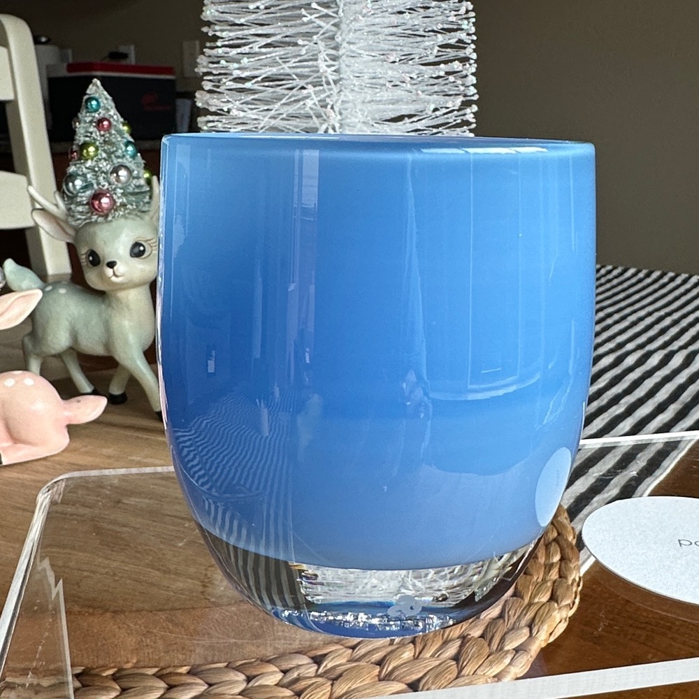 Glassybaby “Paws” Stickered first Triskelion stamp Blue 🐾🩵